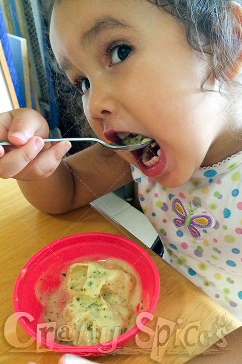 Kaylee (our 2 year old) enjoying the healthy ice-cream