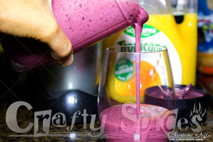 Banana-Berries Yogurt Smoothie - Serving to enjoy