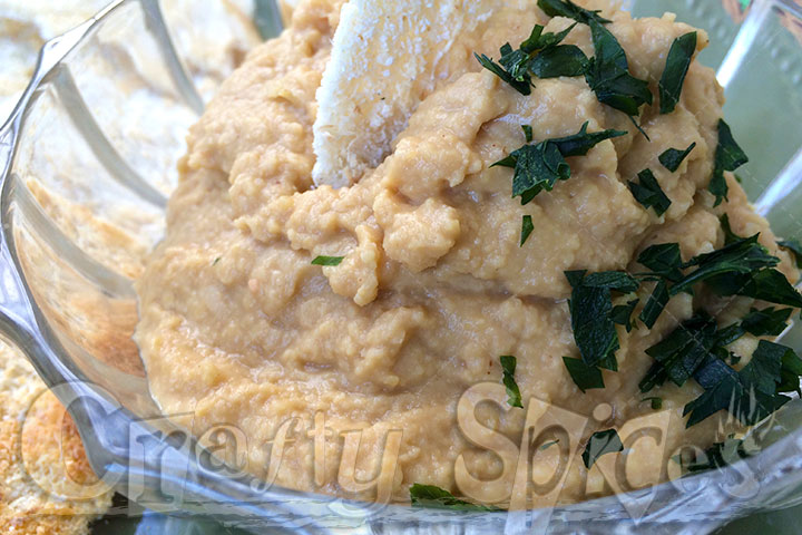 Peanut Butter Hummus served