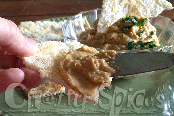 Peanut Butter Hummus over Casaba