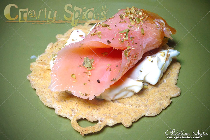 Whole Grain Crisps with Smoked Salmon