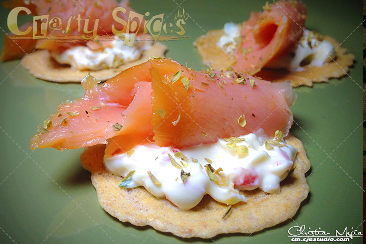 Whole Grain Crisps with Smoked Salmon