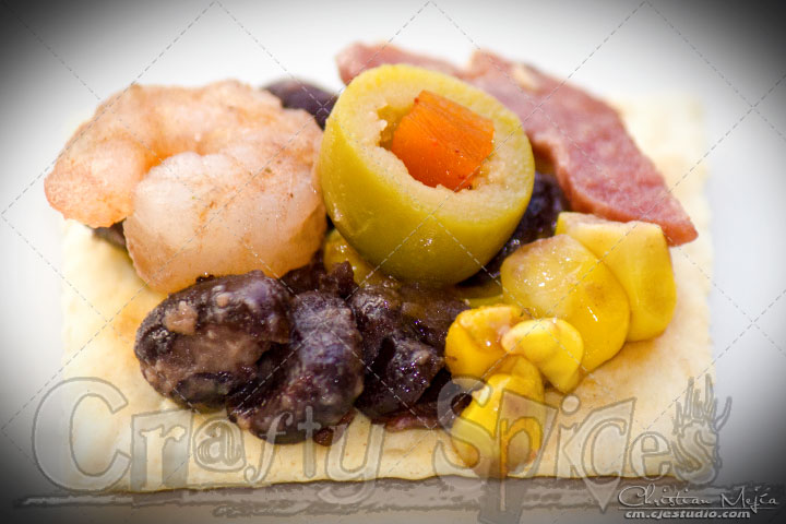 Shrimp cocktail on a Cracker Shrimp cocktail on a Cracker