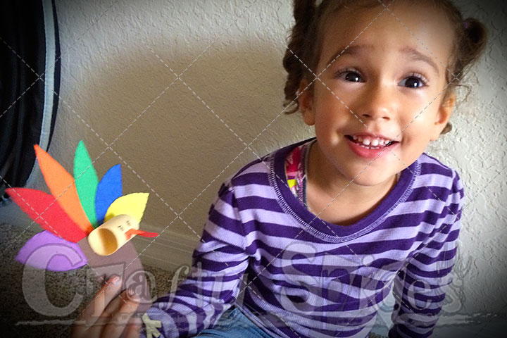 Kira with her Colorful Thanksgiving Turkey