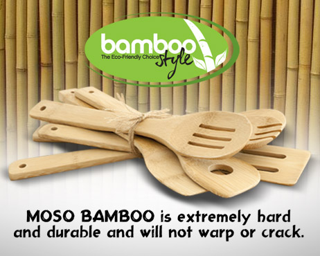 6 Piece Bamboo Kitchen Utensils Set