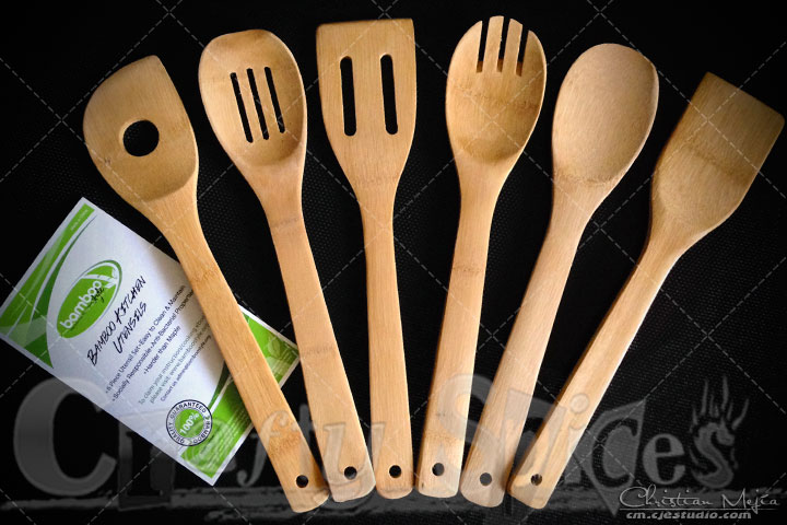 6 Piece Bamboo Kitchen Utensils Set