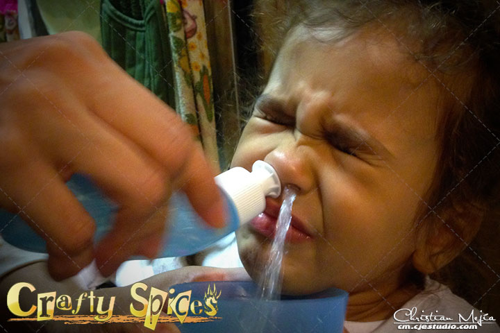 Kaylee getting her nose washed. Kaylee getting her nose washed.