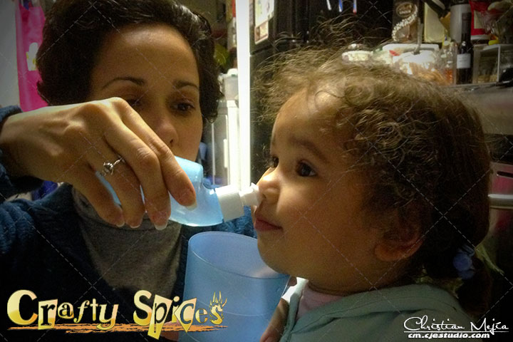 Kaylee about to get her nose washed Kaylee about to get her nose washed