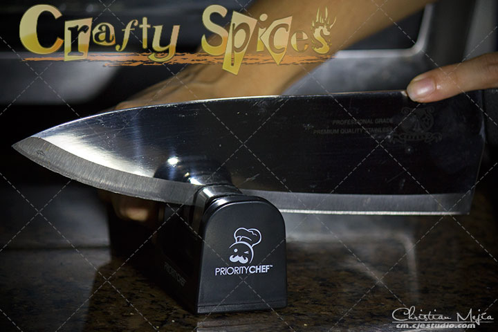 Priority Chef Knife Sharpener in action