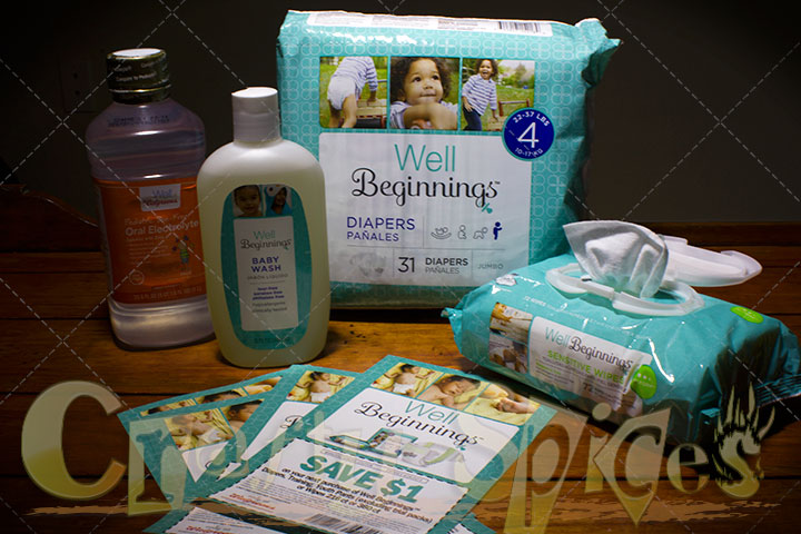 Well Beginnings diapers, wipes, and baby wash at Walgreens