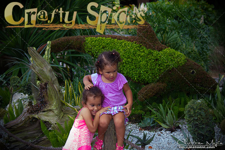 Our Girls and the Dolphin topiary at Busch Gardens Our Girls and the Dolphin topiary at Busch Gardens