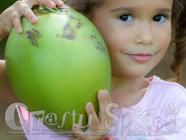 Kira holding a Coconut Kira holding a Coconut