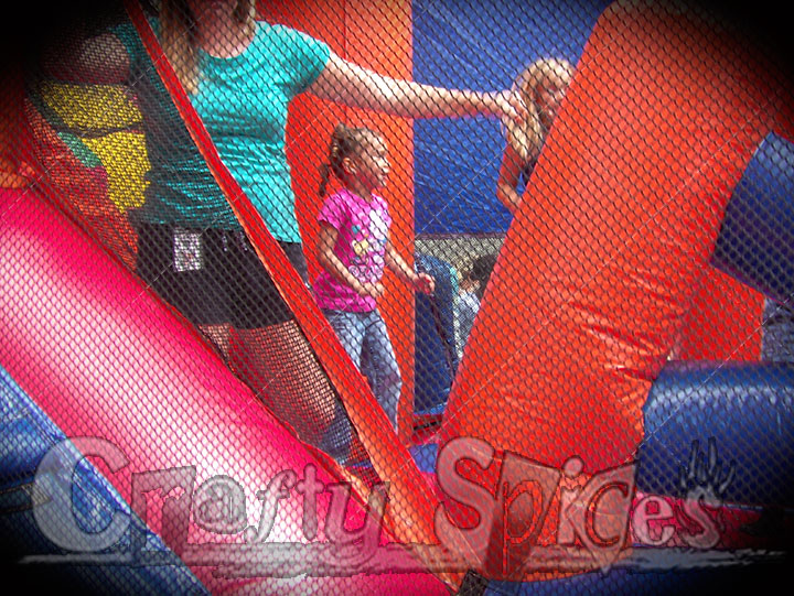 Kira in one of the bouncy houses Kira in one of the bouncy houses