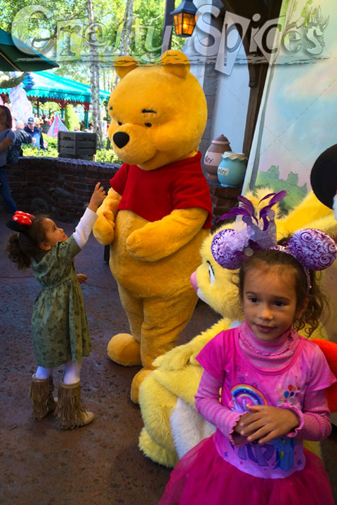 Kira and Kaylee with Pooh and friends
