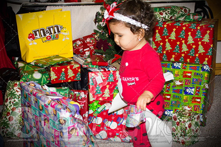Kaylee opening Christmas Presents