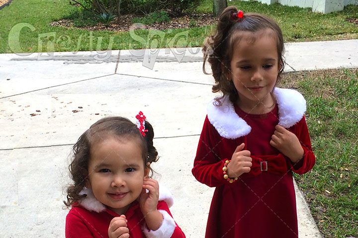 Kira and Kaylee ready to go and see Santa.