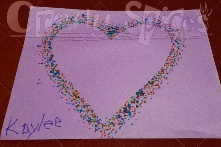 Valentines Crafts, DIY Polka-dot heart Art