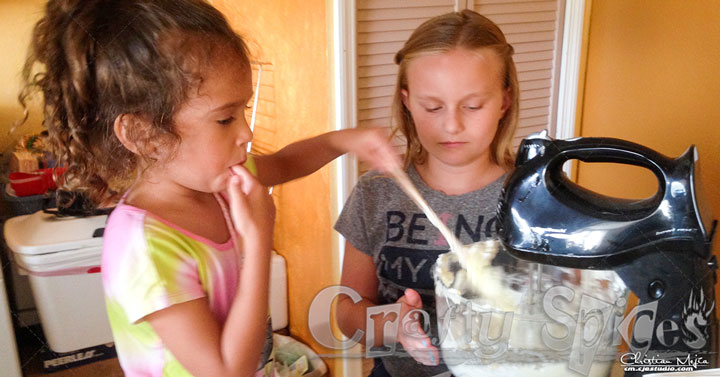 Kira and a Friend making the Frosting