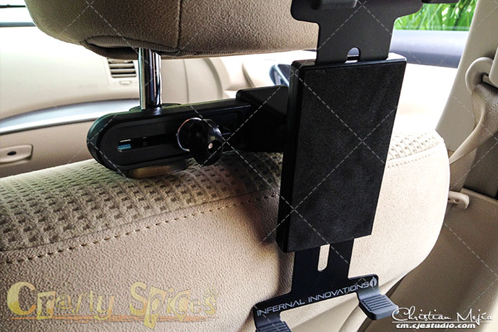 Infernal Innovations Car Tablet Headrest Mount installed